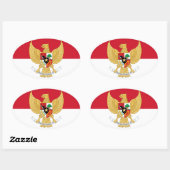 indonesisches Emblem Ovaler Aufkleber (Blatt)
