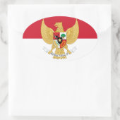 indonesisches Emblem Ovaler Aufkleber (Tasche)