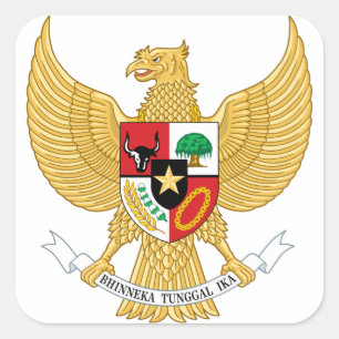 indonesisches Emblem Quadratischer Aufkleber