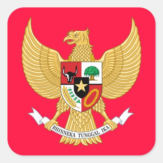 indonesisches Emblem Quadratischer Aufkleber (Vorderseite)