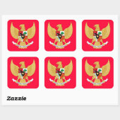 indonesisches Emblem Quadratischer Aufkleber (Blatt)