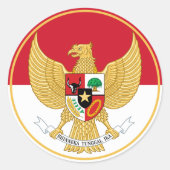 indonesisches Emblem Runder Aufkleber (Vorderseite)