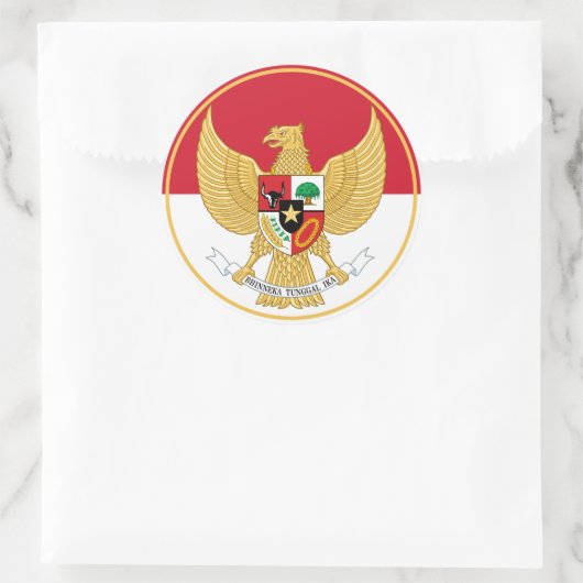 indonesisches Emblem Runder Aufkleber (Tasche)