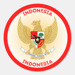 Indonesisches Erbe-Emblem Runder Aufkleber