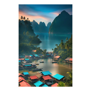 Indonesisches Fischerdorf  Fotodruck