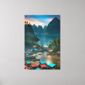 Indonesisches Fischerdorf Leinwanddruck (Vorderseite)