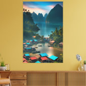 Indonesisches Fischerdorf Leinwanddruck (Insitu (Wohnzimmer))