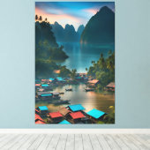 Indonesisches Fischerdorf Leinwanddruck (Insitu (Holzboden))