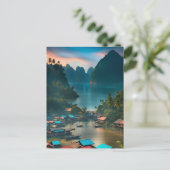 Indonesisches Fischerdorf Postkarte (Stehend Vorderseite)