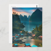 Indonesisches Fischerdorf Postkarte (Vorne/Hinten)