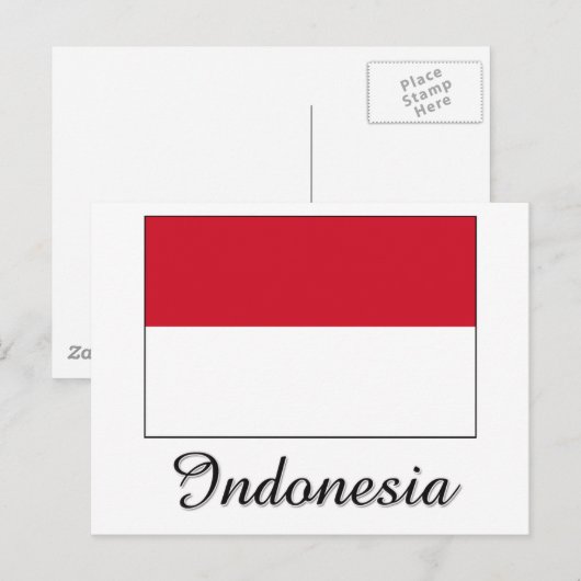 Indonesisches Flag-Design Postkarte (Vorne/Hinten)
