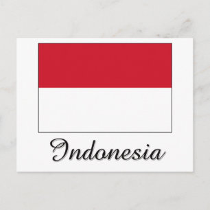Indonesisches Flag-Design Postkarte