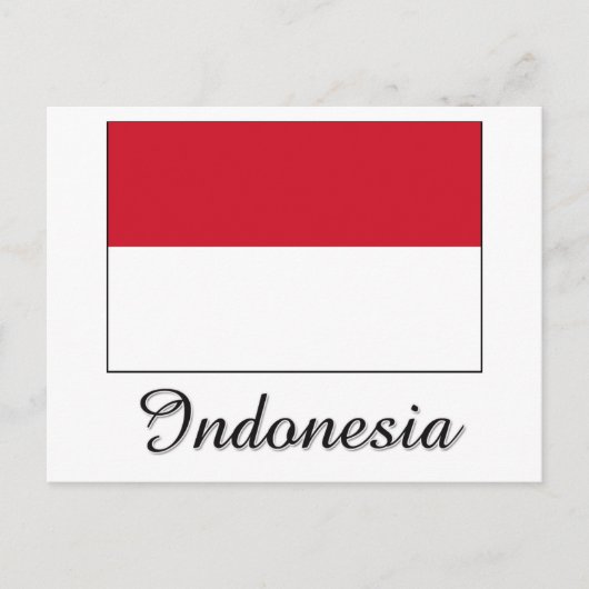 Indonesisches Flag-Design Postkarte (Vorderseite)