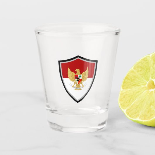 indonesisches Flaggenemblem Schnapsglas (Vorderseite)