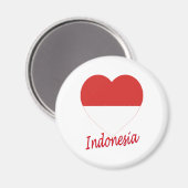 Indonesisches Flaggenherz Magnet (Vorderseite/Rückseite)