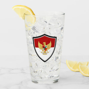 indonesisches Flaggenzeichen Glas