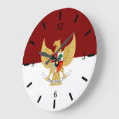 Indonesisches Flaggenzeichen Große Wanduhr (Winkel)