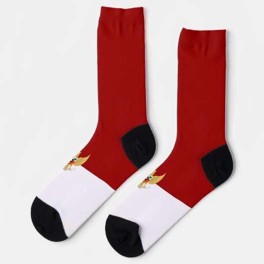 indonesisches Flaggenzeichen Socken (Linkes Detail)