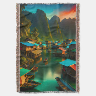Indonesisches kleines Fischerdorf Decke