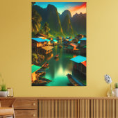 Indonesisches kleines Fischerdorf Leinwanddruck (Insitu (Wohnzimmer))