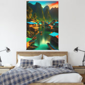 Indonesisches kleines Fischerdorf Leinwanddruck (Insitu (Schlafzimmer))