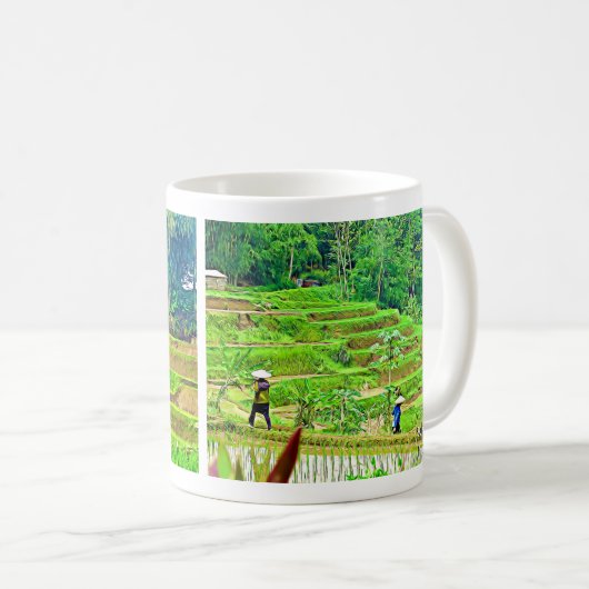 Indonesisches Reisfeld Kaffeetasse (VorderseiteRechts)