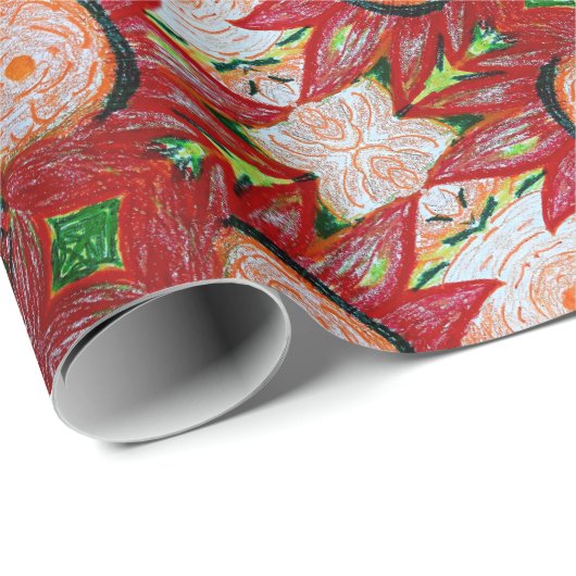 indonesisches Rot Geschenkpapier (Rolleneckpunkt)