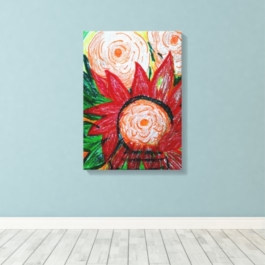 indonesisches Rot Leinwanddruck (Insitu (Holzboden))