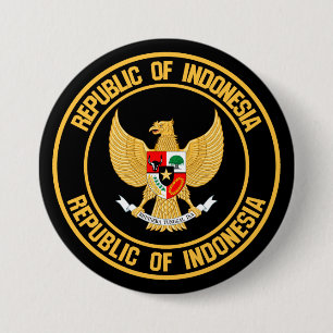 Indonesisches Rundschild Button