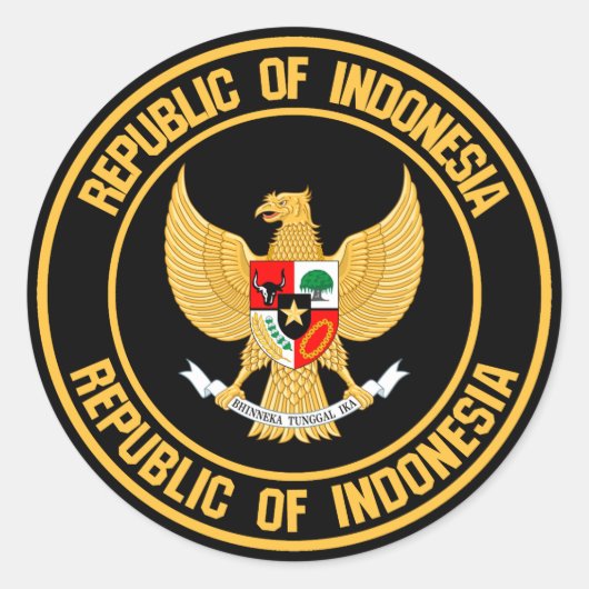 Indonesisches Rundschild Runder Aufkleber (Vorderseite)