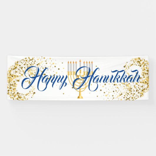Indoor Banner-Happy Hanukkah Banner (Horizontal)