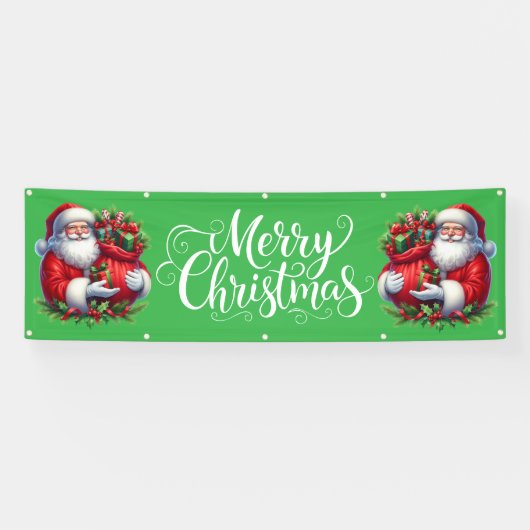 Indoor Outdoor Custom Banner-Merry Christmas Banner (Horizontal)