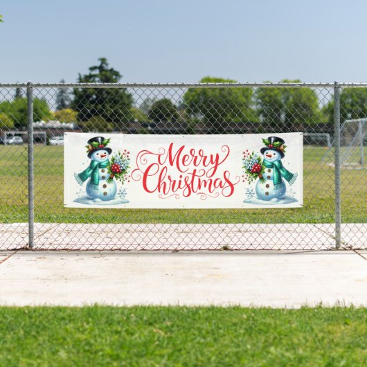 Indoor Outdoor Custom Banner-Merry Christmas Banner (Insitu)
