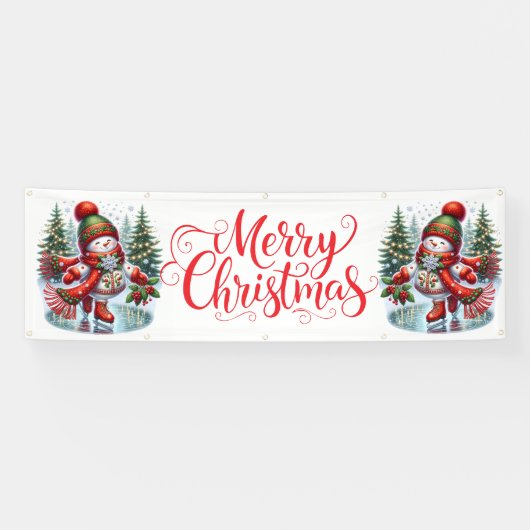 Indoor Outdoor Custom Banner-Merry Christmas Banner (Horizontal)