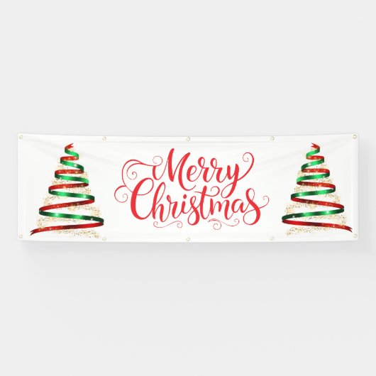 Indoor Outdoor Custom Banner-Merry Christmas Banner (Horizontal)