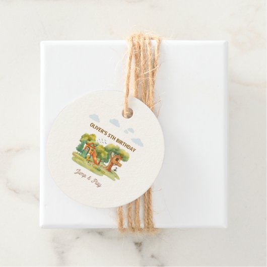 Indoor playground birthday party geschenkanhänger (Beispiel)