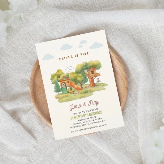 Indoor playground birthday party invitation einladung