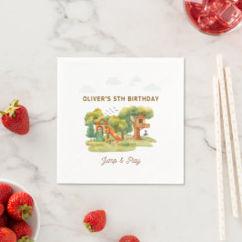 Indoor playground birthday party serviette