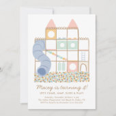 Indoor Playground Girl Birthday Einladung (Vorderseite)