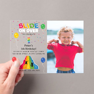 Indoor-Rutsche Park Kinder Spielplatz Geburtstagsf Acryleinladungen