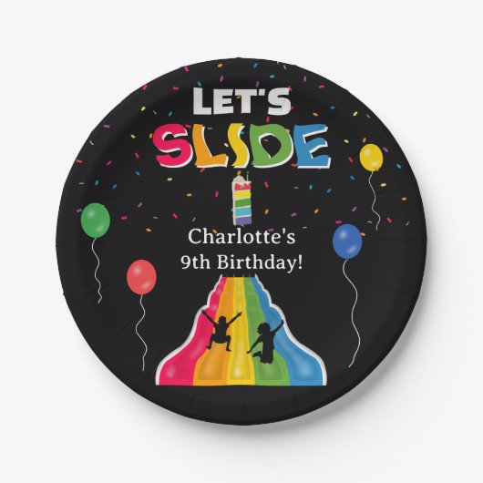 Indoor Slide Park Kids Playground Birthday Party Pappteller (Vorderseite)