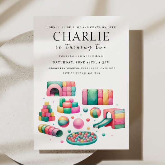 Indoor Soft Play Geburtstagseinladung Einladung