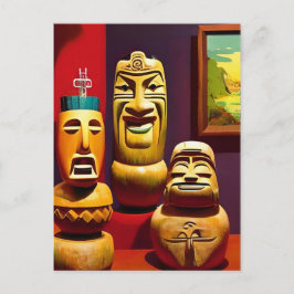 Indoor Tiki Life Ken Gage Art Postkarte