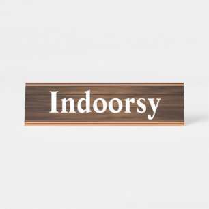 Indoorsy - Design-hölzerne Korn-Täfelung Schreibtischnamensplakette