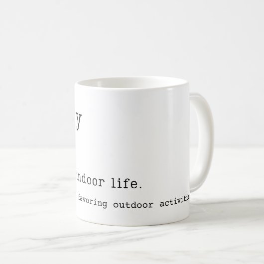 Indoorsy Introvert Geschenk Kaffeetasse (VorderseiteRechts)