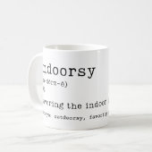 Indoorsy Introvert Geschenk Kaffeetasse (Vorderseite Links)