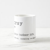Indoorsy Introvert Geschenk Kaffeetasse (Mittel)