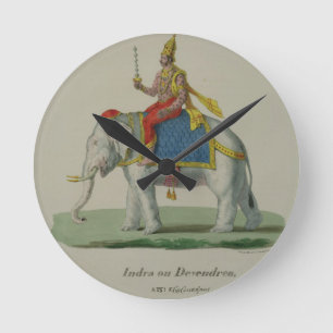 Indra, engraved by Marlet et Cie (colour litho) Runde Wanduhr