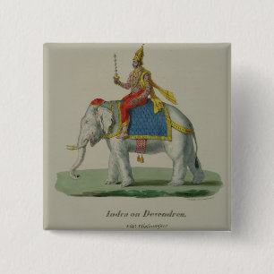 INDRA, graviert durch Marlet und Cie (Farbelitho) Button