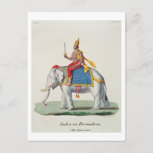 Indra oder Devendra, von 'L'Inde francaise..', eng Postkarte (Vorderseite)